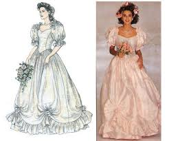 80s Wedding Dress Pattern Style 1496 Romantic Puffy Sleeves Ruffled Draped Bridal Gown Vinta Bridal Gowns Vintage Wedding Dress Patterns Bridal Sewing Patterns