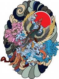 Endurance in chinese japanese kanji temporary tattoo sticker (set of 2). Japanese Peacock Tattoo Asian Phoenix Fire Bird Tattoo Design Colorful Wandposter Poster Fliegen Flucht Feuer Myloview De