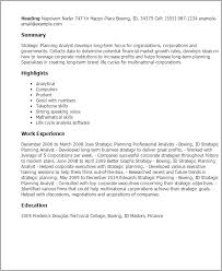 Where can i find a company name financial advisor cv example in ashurst, west lancashire? Strategic Planning Analyst Resume Templates Mpr