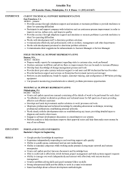 technical support representative resume