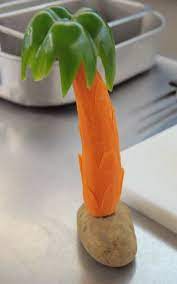 How To Make Carrot Palm Tree Cooking 101 Vegetable Decoration Vegetable Tray Vegetable Carving
