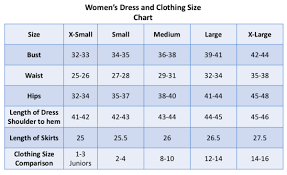 66 All Inclusive Measurement Chart Womens Clothing