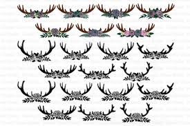 Download Floral Deer Antlers Svg Deer Antlers Flowers Svg Cut Files Deer Antlers Png