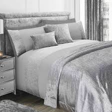 Cotton bedding set, 4/6pcs queen/king size duvet cover set. Sienna Glitter Velvet Duvet Cover With Pillowcase Sparkle Bling Bedding Set Grey Single Buy Online In Grenada At Grenada Desertcart Com Productid 69483292
