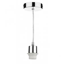 Same day delivery 7 days a week £3.95, or fast store collection. Chrome Pendant Light Suspension Set To Fit Es Bulbs Clear Cable