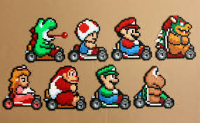 Super Mario Kart Perler Hama Bead Sprites Racing Snes Videogame Characters Perler Bead Mario Bead Sprite Hama Beads