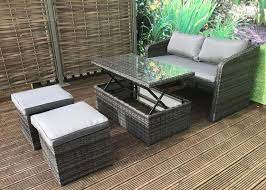 The compact design of this garden furniture set means that you can utilise dead space that otherwise might not have been easily utilised. Compact Rattan Bistro Balcony Outdoor Garden Patio Coffee Dining Table Set Lodge Furniture Uk