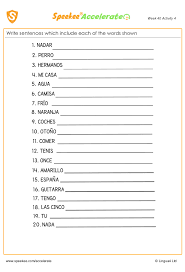 Sentence Writing Practice Sentence Writing Writing Practice Spanish Printables