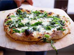Jim Lahey S No Knead Pizza With Broccoli Rabe Garlic Ginger And Thai Chilis Recipe Recipe Pizza Recipes Dough No Knead Pizza Dough Knead Pizza