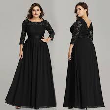 Black 3 4 Sleeve Dress Plus Size Details About Ever Pretty Long Cocktail Dress Black 3 4 Sleeve Lace Prom Party Dresses 07412 Long Sleeve Bridesmaid Dress Lace Evening Dresses