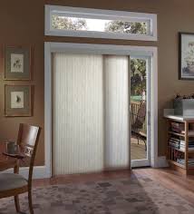 These come in solid colors and patterns and are embossed with a basic design like a weave, or the imprint of a leaf. Sliding Glass Door For Patio And Brown Painted Wall Plus Rectangular White Patio Door Coverings Sliding Glass Door Window Sliding Glass Door Window Treatments