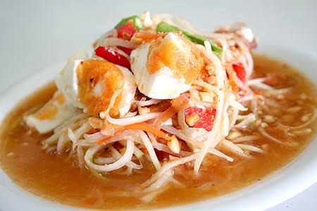 Thai Papaya Salad with Salted Egg