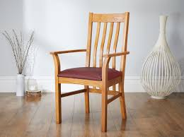 chelsea solid oak red leather carver