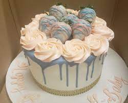 Rosette Drip Cake With Starberries Calumet Bakery Bakery Drip Cakes