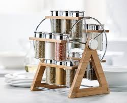 Support En Bambou Pivotant Avec 15 Epices Gewurzkarussell Gewurze Karussell