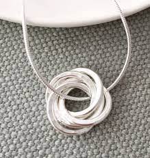 Five Interlinked Rings Necklace 50th Birthday Gift 5th Etsy Necklace Ring Necklace Russian Ring
