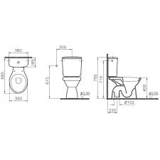 Les lignes douces (dimensions 670 x 375 mm) facilitent le nettoyage et apportent une touche moderne à votre salle de bains. Pack Wc Normus 38 Cm Sortie Verticale Blanc 3 6l Vitra 9770b003