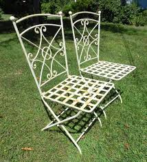 Two Rare Vintage Bistro Wought Iron Folding Chairs Https Www Etsy Com Listing 205785623 2 Rare Wrought Iron Wrought Iron Chairs Wrought Iron Outdoor Chairs