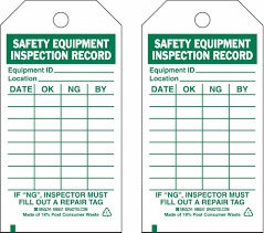 Horizontal lifeline systems must be tagged out and inspected immediately after a fall but as with any equipment, horizontal lifelines also require routine inspections and maintenance. Brady Safety Inspection Tag Safety Equipment Inspection Record 5 3 4 In Height 3 In Width 9w470 86557 Grainger