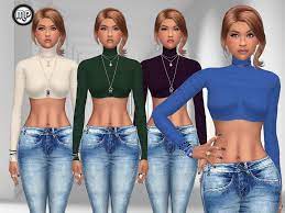 Both has same 17 colors. Mp Turtleneck Crop Top The Sims 4 Catalog