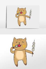 Cartoon Cat Eating Food Illustration Illustration Psd Free Download Pikbest Food Illustrations Cartoons Eating Food Food Template