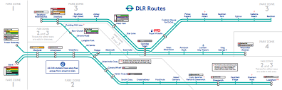 The type and number of transport: Docklands Light Railway At Dawn Look To The East