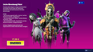 Some items may be added this week, or in the future all of the leaked skins can be found in the source file of fortnite; Fortnite Halloween Paket Die Letzte Abrechnung Ist Da Preis Skins Und Alle Inhalte