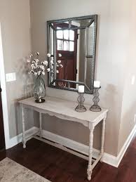 Small Entry Way Restored Console Table Decor From World Market And Mirror From Hobby Lobby Interior Decorating Living Room Home Decor Furniture Decor