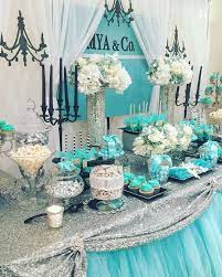 Tiffany Co Baby Shower Party Ideas Photo 1 Of 8 Tiffany Blue Wedding Decorations Tiffany Birthday Party Tiffany Party