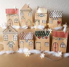 Adventskalender Dorf Hauser Stadt Handarbeit Aus 24 Papiertuten Zum Befullen Adventkalender Adventskalender Dorf Adventskalender