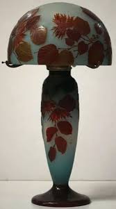 Emile Galle 1846 1904 Lampe Noisetier Belle Lampe En Verre Multicouche A Ch