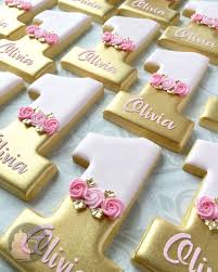 These First Birthday Cookies Make Me Smile Firstbirthdaycookies Goldcookies Decoratedcookies First Birthday Cookies Sugar Cookie Designs Birthday Cookies