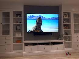 Choose from our selection of portable kitchen islands, bar carts and microwave stands in various materials like steel, wood or butcher's block. Built In Entertainment Center Hacked From Hemnes Units Ikea Hackers