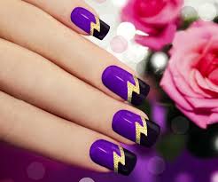 Team the look with purple and silver studs. 55 Best Purple Nail Art Designs
