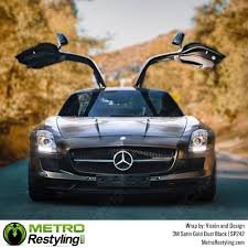 Black And Gold Car Wrap 3m Satin Gold Dust Black Vinyl Wrap Metro Restyling Black Vinyl Vinyl Wrap Vinyl