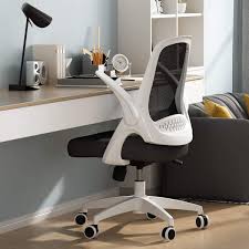Amazon midback white learher soft executive leather chair. Amazon Com Hbada Office Task Desk Chair Swivel Home Comfort Chairs With Flip Up Arms And Adjustable Height White Kitchen Dining