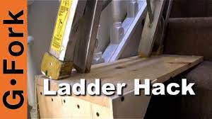 It's a small, compact platform for using ladders on stairs, with adjustable height to fit any staircase. Use A Ladder On The Stairs Ladder Stairwell Hack Gardenfork Youtube