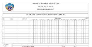 Absensi ataupun daftar hadir perangkat desa adalah suatu daftaran kehadiran dengan ditulis dalam buku daftaran hadir seperti untuk kepala desa dan perangkat desa. Format Absensi Kepala Desa Dan Perangkat Desa Format Administrasi Desa