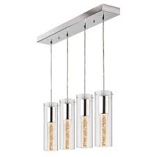 Artika Champagne Glow 4 Cylinder Led Pendant Light Costco Uk Led Pendant Lights Glass Light Fixture Kitchen Ceiling Lights