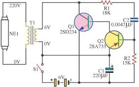 Easy 6v Fluorescent Light Electronics Circuit Fluorescent Light Circuit Diagram