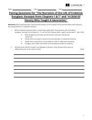 Frederick douglass was born in slavery as frederick augustus washington bailey near easton, talbot county, maryland. Week 3 Combined Texts Questions Pdf Name Class Date Pairing Questions For The Narrative Of The Life Of Frederick Douglass Excerpts From Chapters 1 7 Course Hero