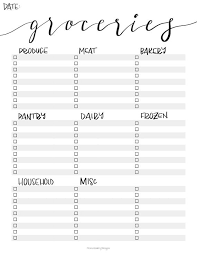Printable grocery list template is compatible with both laser and inkjet printers. Pin On Home