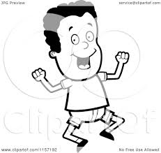 For boys and girls, kids and adults, teenagers and toddlers, preschoolers and older kids at school. Cartoon Clipart Of A Black And White Jumping Energetic African American Boy Character Vector Outlined Coloring Page By Cory Thoman 1157192