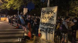 Militias and mass protests were nowhere to be seen in washington, d.c., by do not go anywhere near dc tomorrow. Trump Demands End To Flag Burning As Protests Flare Again Near White House Abc News