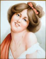 NORM KELLEY Hand Painted Portrait of Evelyn Nesbit "gibson Girl"