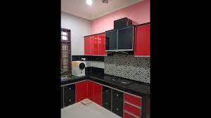 Aksesori kabinet dapur rak pinggan dan rak botol tarik. Kabinet Dapur Moden Merah Hitam Siap Pasang 06 Hiasan Dalaman Youtube