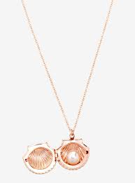 Her Universe Disney The Little Mermaid Ariel Seashell Rose Gold Locket Necklace Mermaid Locket Rose Gold Locket Gold Locket Necklace