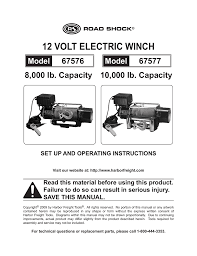 Universal 12v solenoid relay contactor winch rocker switch. 12 Volt Electric Winch Manualzz