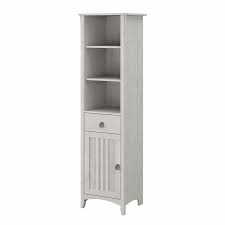 Perfect for the bathroom, kitchen, dining room or living room, this versatile. Salinas Tall Bathroom Storage Cabinet In Linen White Oak Engineered Wood Sas168lw 03
