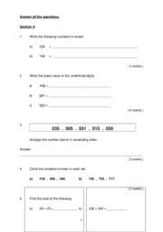Nyatakan jenis pepejal bagi bentangan berikut.(4markah) no. Soalan Matematik Akhir Tahun 2 Sectiona 1 A B 336 748 4marks 2 A B C 448 87 6 923 6marks 3 535 505 551 515 550 Answer 3mar Course Hero